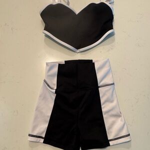 Jo + Jax Black and White Top and Shorts Set. Worn a few times.
